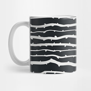 Black and white branches horizontal pattern Mug